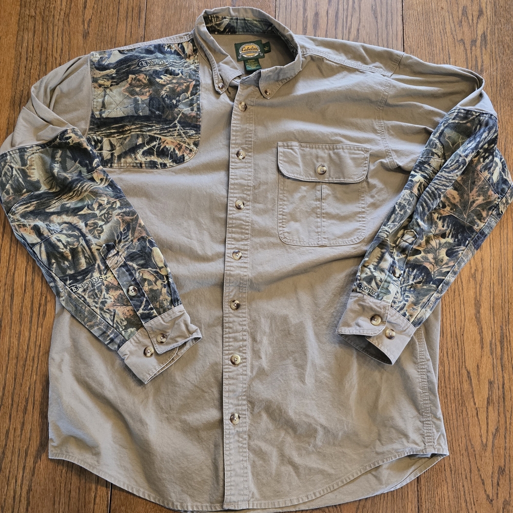 Men's Beige and Camouflage Shirt